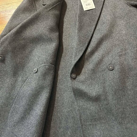 New w/tag THEORY Wool-Cashmere-Blend Coat Dark Grey Melange L $795 - Picture 6 of 10